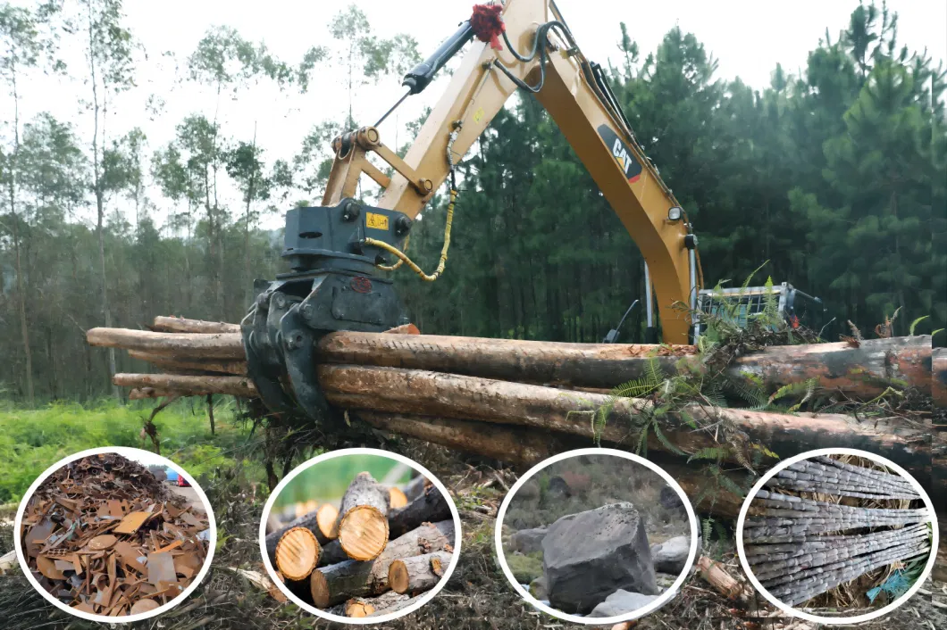 Xuvol Popular Grab Stone Quarry Hydraulic Rotator Log Grapple Loader Excavator