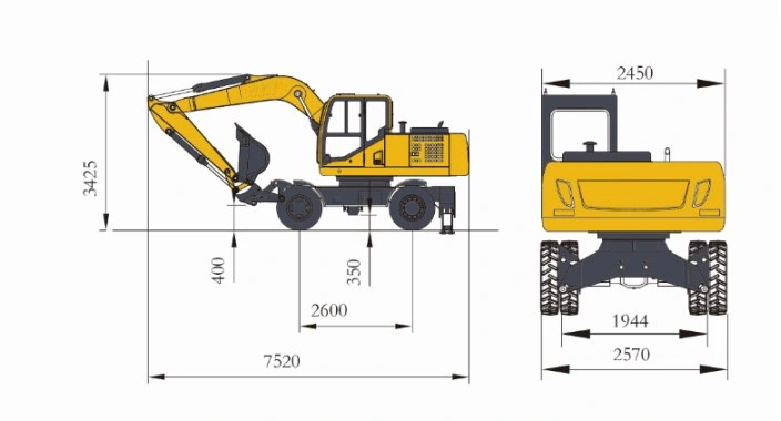 China Brand 6ton 15ton 21ton Wheel Mobile Excavator Price Lq65 Lq150