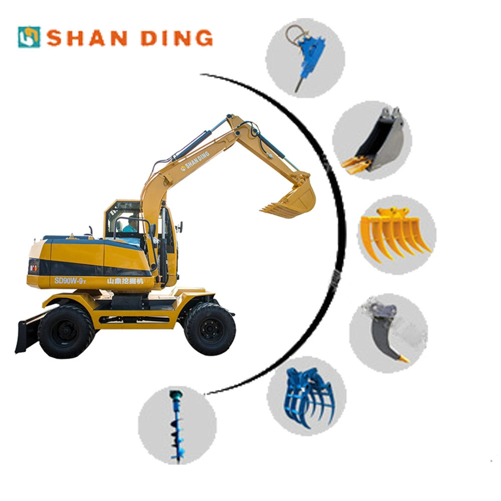 Factory Sale 7 Ton Wheeled Excavator Earth Moving Machinery 75W 90W 160W Excavators