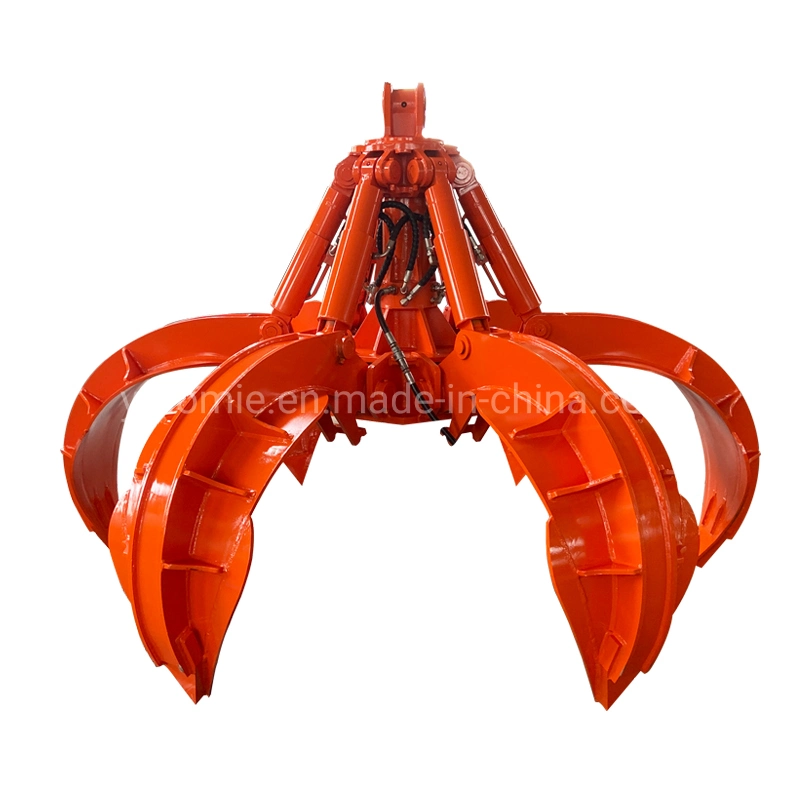 Excavator Rotary Swing Type Orange Peel Grapple Scrap Steel Metal Grapple Scrap Grab Multi Peel Material Handling Grapple for 20 Ton Excavator