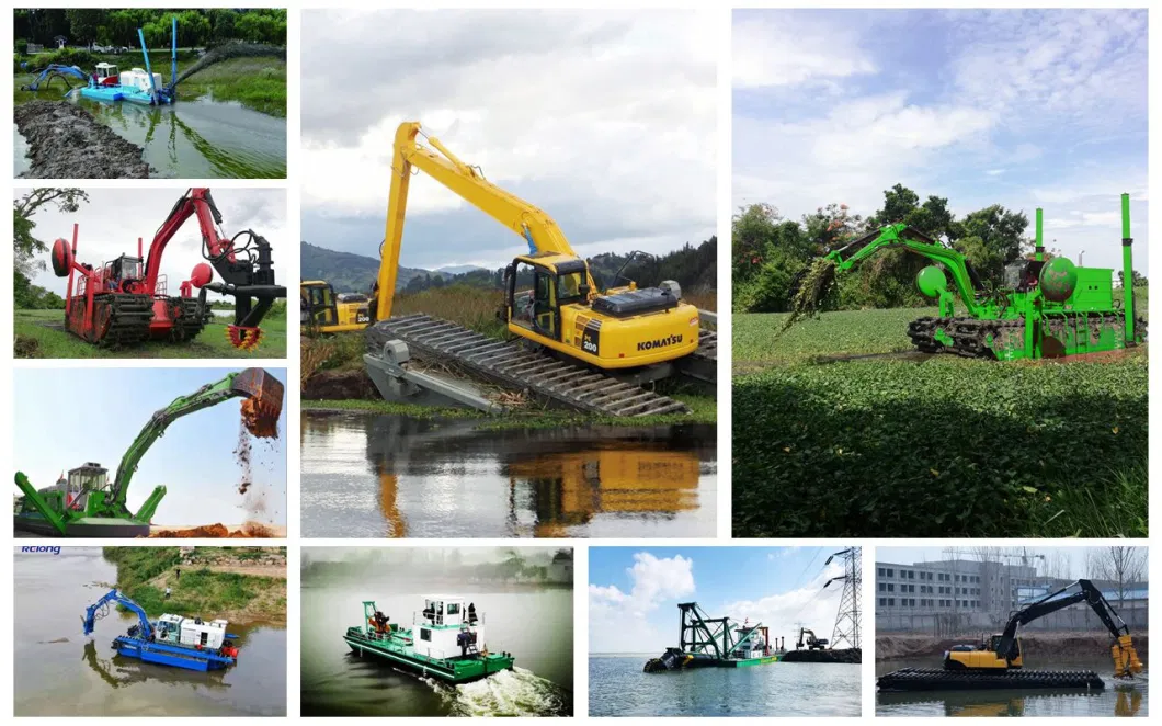 Relong Floating Swamp Buggy Amphibious Excavator Long Reach Boom