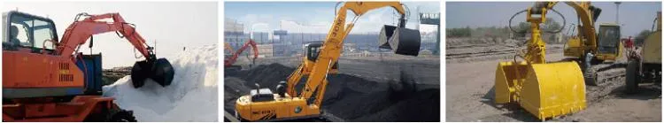 Excavator Mounted Electro Hydraulic Motorised Grab Clamshell Bucket for Bulk Scap and Sand