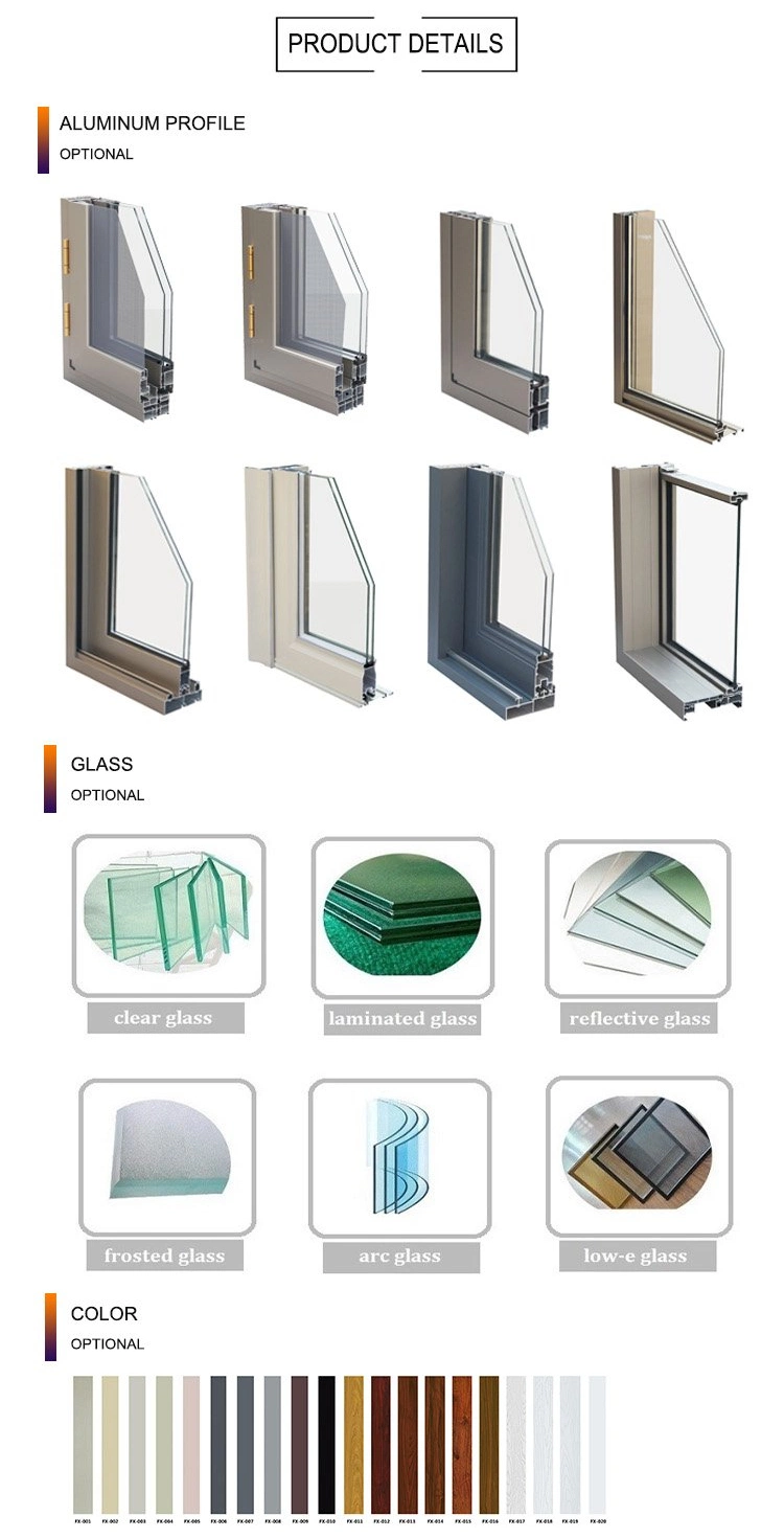 Foshan Manufacturer Anti-Thief PVDF Aluminum Casement/French Window for Home Replacement