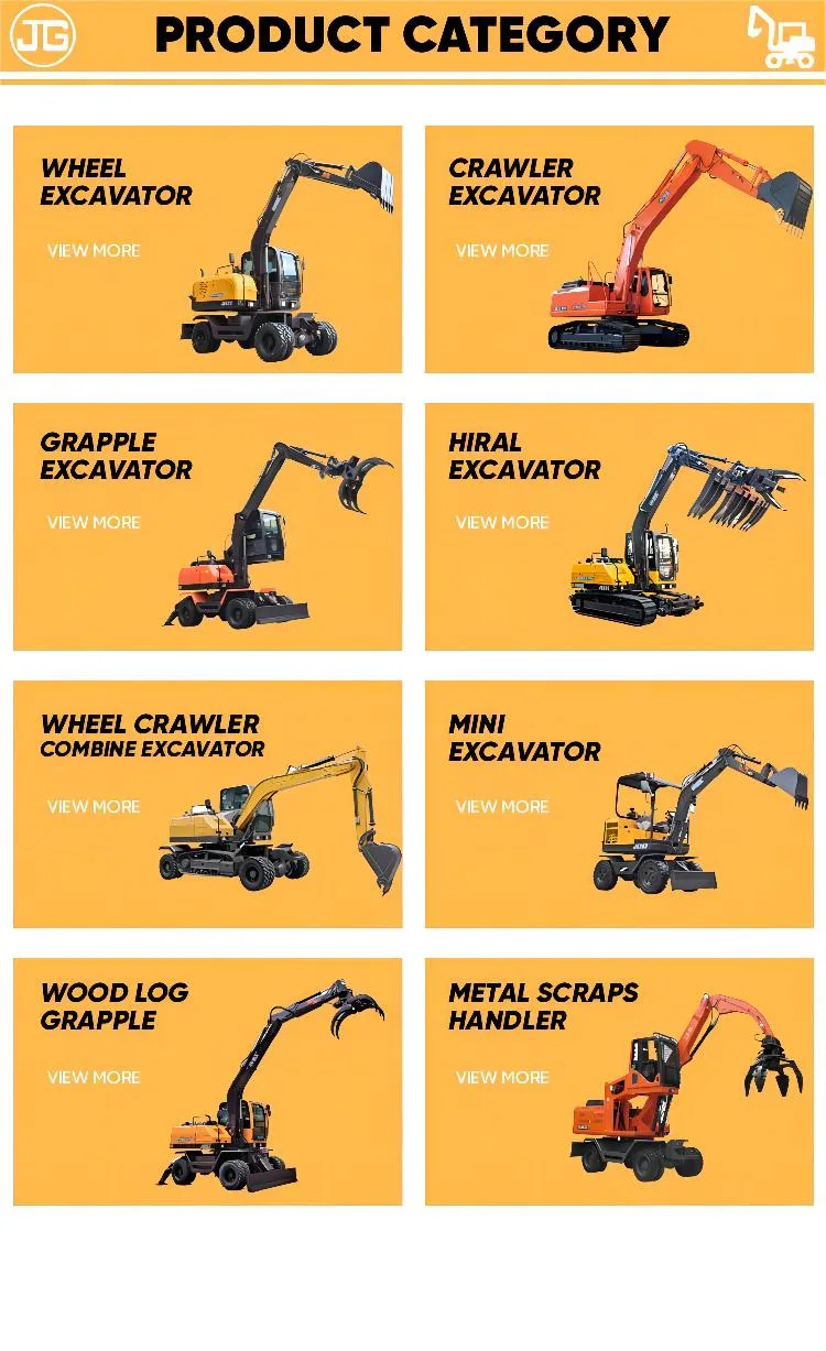 Factory Price Heavy Digging Machine Wheeled Excavator Shovel Digger for Sale