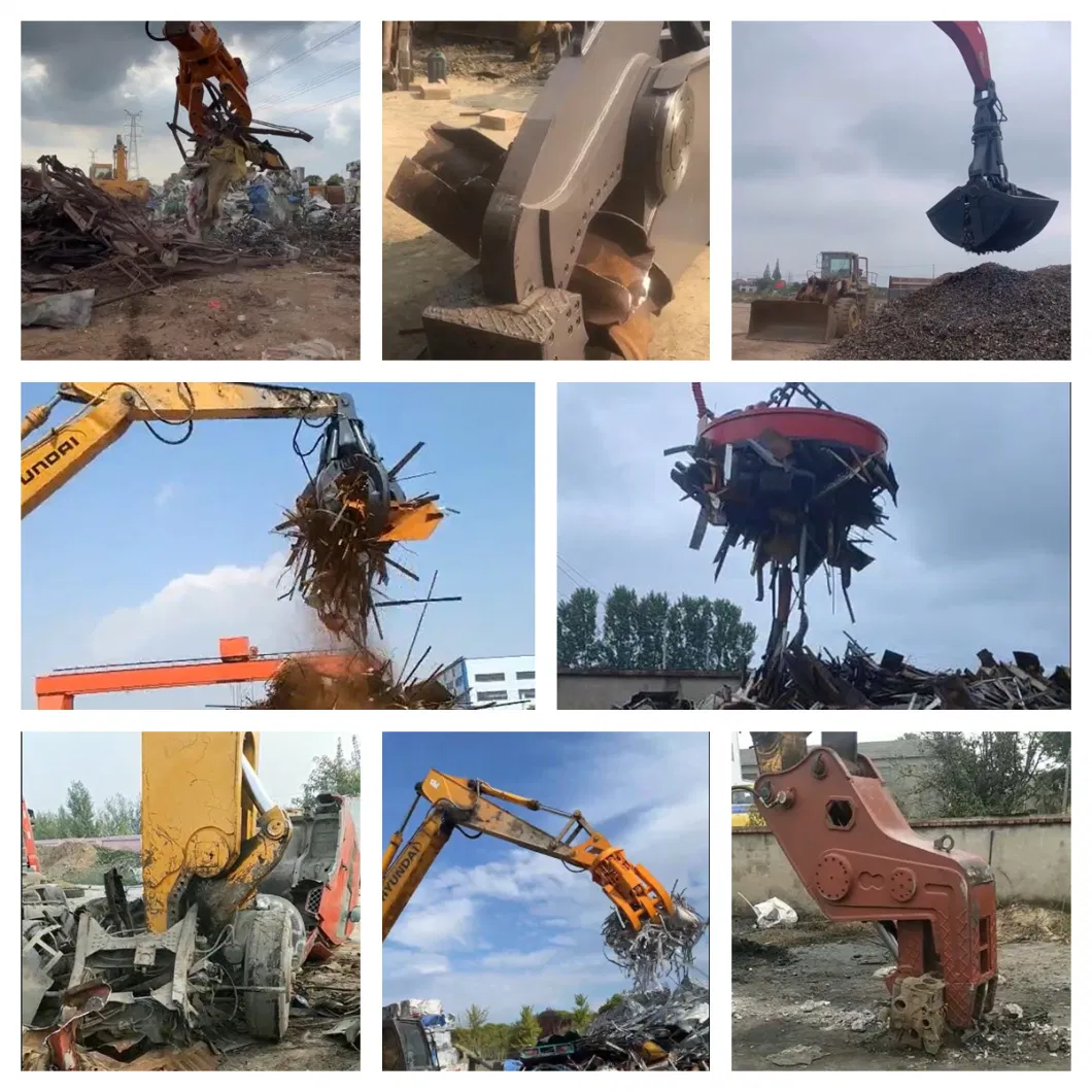 Rotating Excavator Hydraulic Demolition Metal Car Dismantling Shears