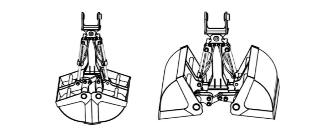 Hydraulic Excavator Rotating Clamshell Bucket for Telescopic Arm From Factory