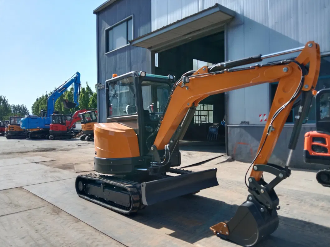 Diesel Hydraulic Crawler Excavator 2.7 Ton with Cab, Plunger Pump, Large Arm Side Sway, High and Low Speed Mini Excavator