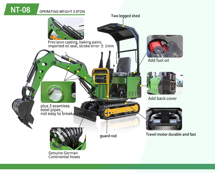 EPA/Euro 5 Chinese Used Mini Excavator Cabin Mini Digger for Sale