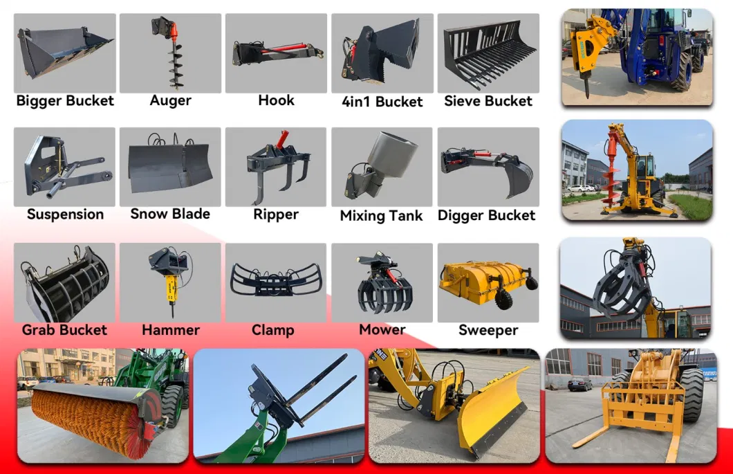 China Manufacturer EPA Euro5 Mini Radlader Backhoe Front End Loader Wheel Loader