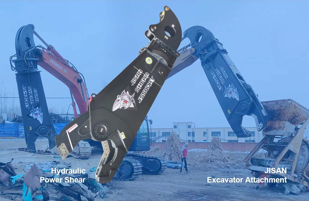 Heavy Duty Excavator Hydraulic Shear Attachments Steel Cutter Machine Hydraulic Demolition Scissors Shear