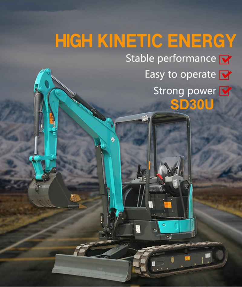 3000kg Operating Weight Zero Tail Swing Excavator with Mechanical Wood Grab