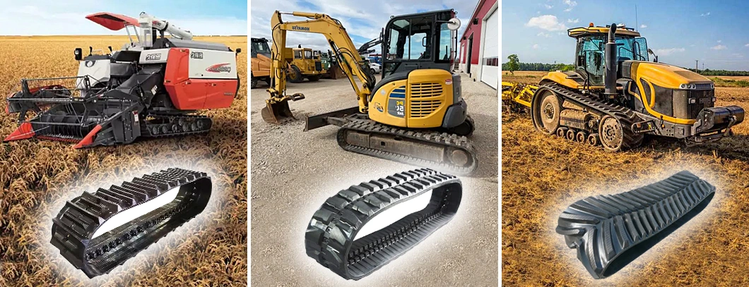 Wholesale Small Rubber Crawler Skid Steer Loder Crawler Bulldozer Track Farm Tractor Agricultural Combine Harvester Mini Excavator Rubber Track