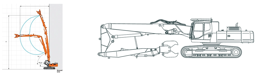 Excavator Long Reach for High-Reach Demolition