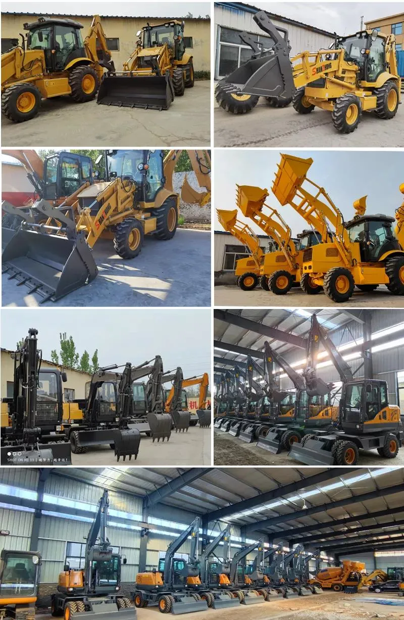 Shanzhong Brand 8 Ton 9 Ton 10 Ton Wheel Backhoe Loaders Excavator Product with Luxury High-End Version, 4X4 and Hydraulic Sideshift