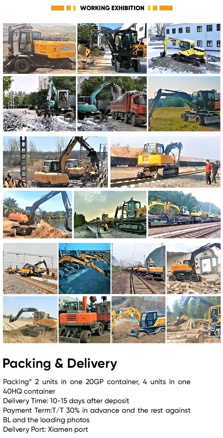 Factory Price Heavy Digging Machine Wheeled Excavator Shovel Digger for Sale
