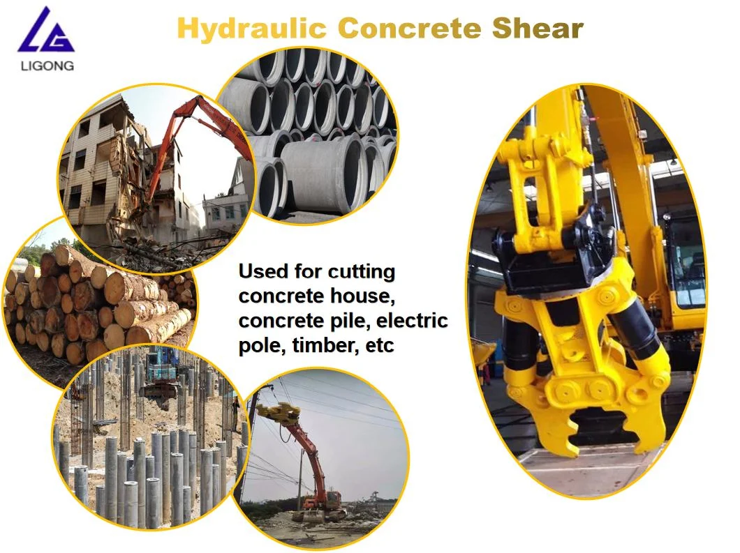 CE Single Cylinder Hydraulic Shear Concrete Shear for Small 10 Ton 12 Ton Excavator