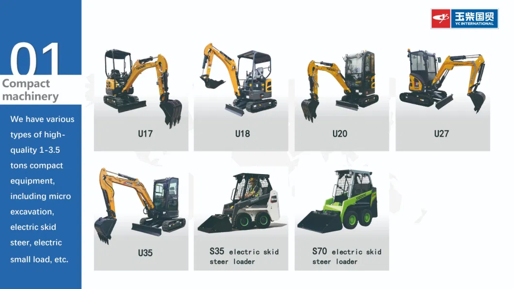 Yuchai Yc27sr PRO New Mini 2.7 Ton Hydraulic Excavator Euro V