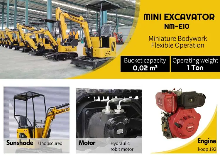 Free Shipping Brand New Small 0.8 1 Ton Mini Crawler Diesel Excavator 1000kg Diesel Electric Mini Excavator Euro V EPA Compliant