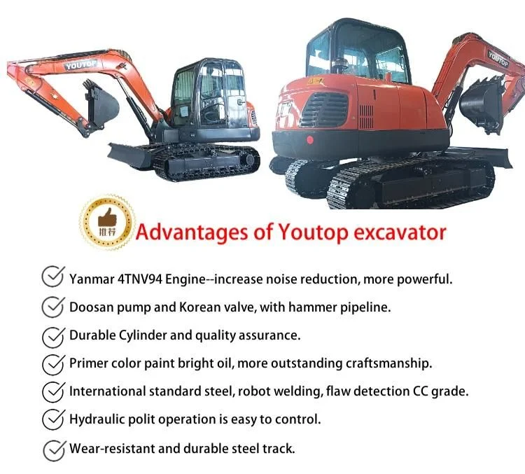 China Cheap Small Wheel Digging Machine Mini Excavator Prices Diesel Power Excavator