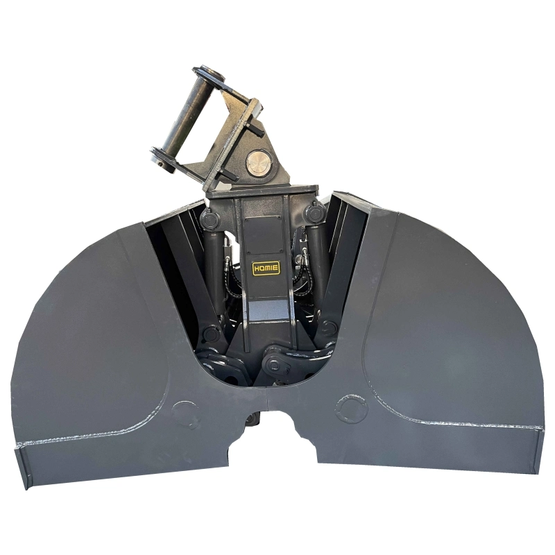 1.2cbm Loading Material Handler Hydraulic Clam Shell Grab Bucket for 20ton Excavator