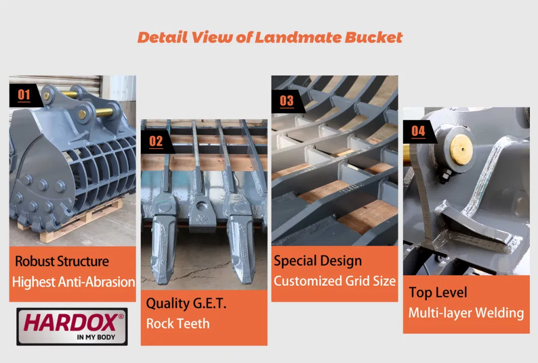 Heavy Duty Excavator Rock Bucket Sieve Skeleton Bucket for All Brands