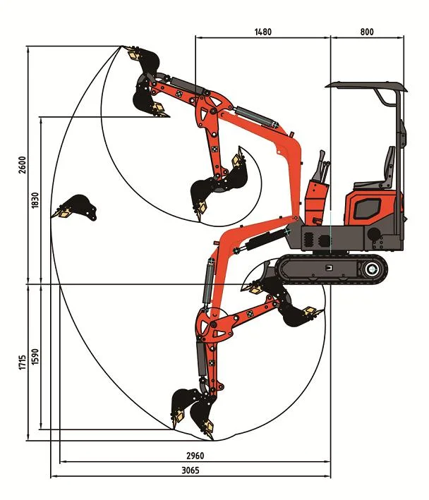 hot Hydraulic Transmission Electric Drive with Grabber micro digger Mini Excavator TL10E