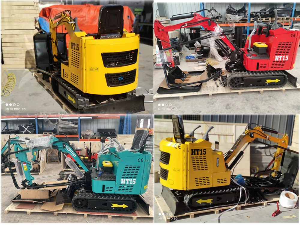 1.5 T Miniature Backhoe Excavadora Mini Hydraulic Crawler Small Size Wheel Construction Backhoe Garden Household Farm Greenhouse /Towable Electric /Excavator