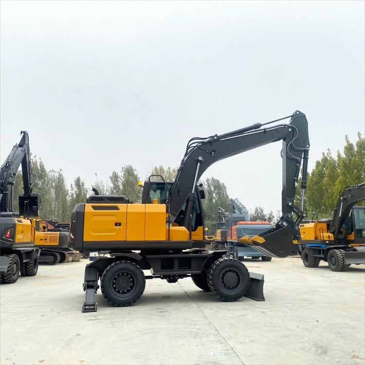 8t 15 Ton Multifunction Hydraulic Diesel Mini Wheel Excavator for Sale