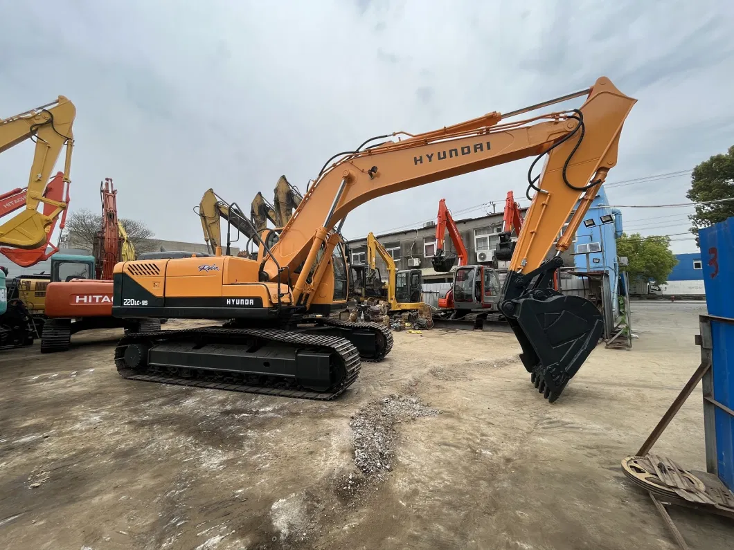 Escavadeira Usada Used 20 Ton Heavy Duty Equipment Hydraulic Excavators Excavadora Used Hyundai 220 Crawler Good Condition Excavator Price 220LC-9s