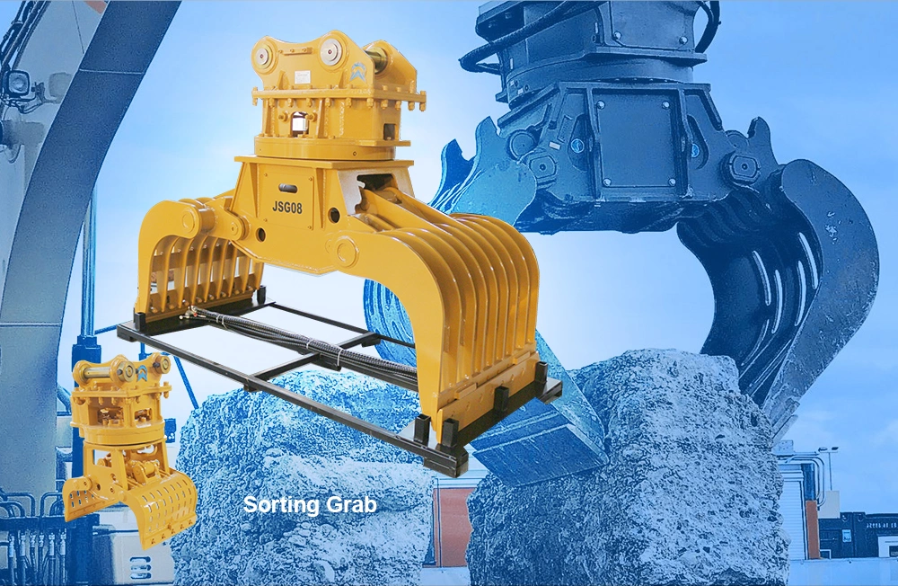 Excavator Hydraulic Demolition Grapple Sorting Grab Attachment for Big Rock Clamp Quarry Stone Big Tree