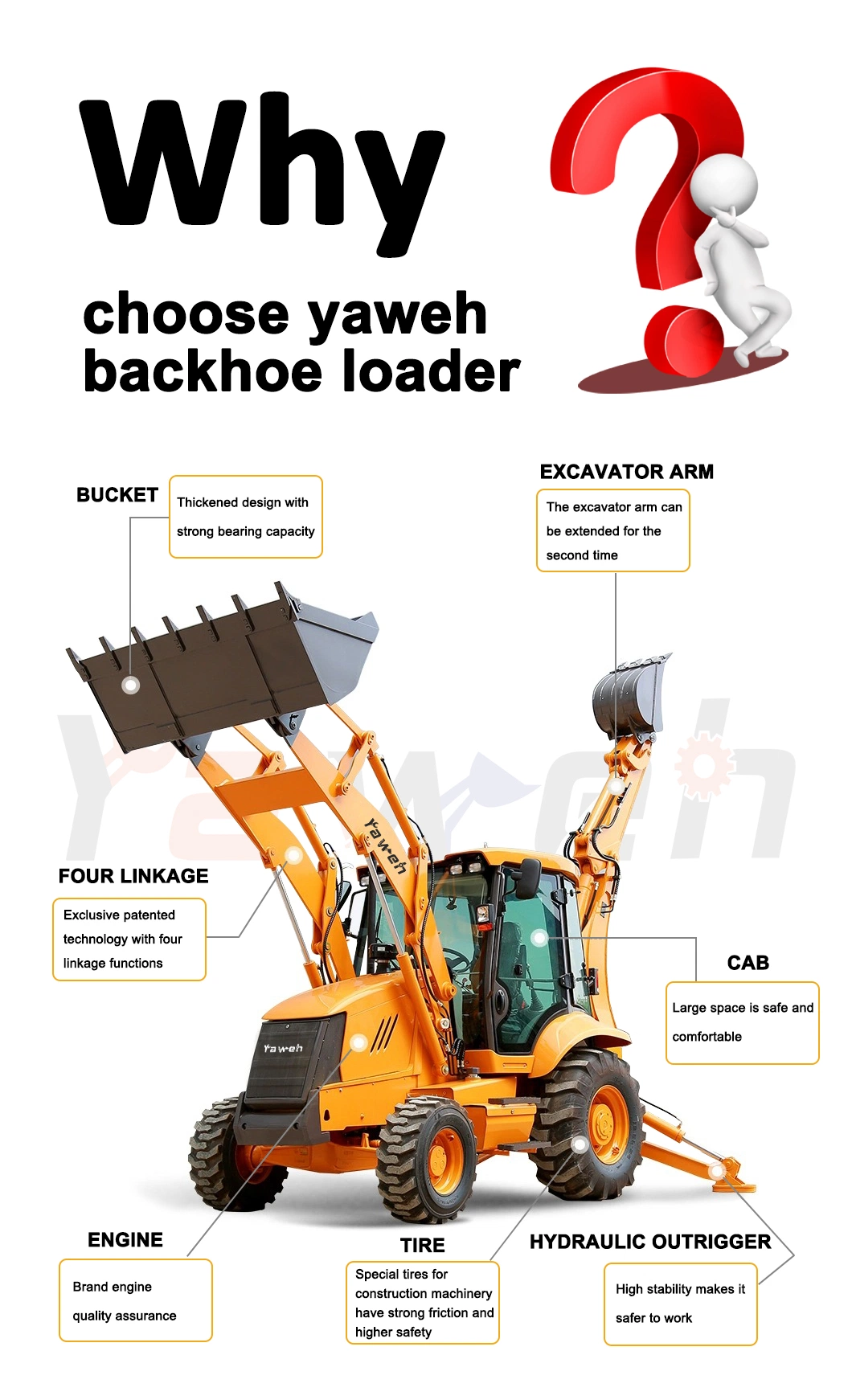 4X4 Hydraulic Excavator Loader Integrated Machine Wheel Mini Backhoe Loader