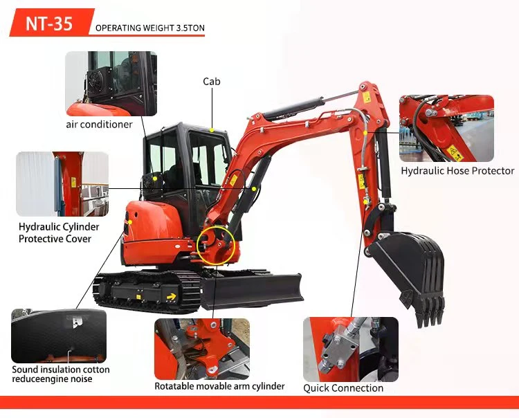 Cheap Price Small Excavator New Diesel Engine Excavator Mini Excavator 2.5t Form China