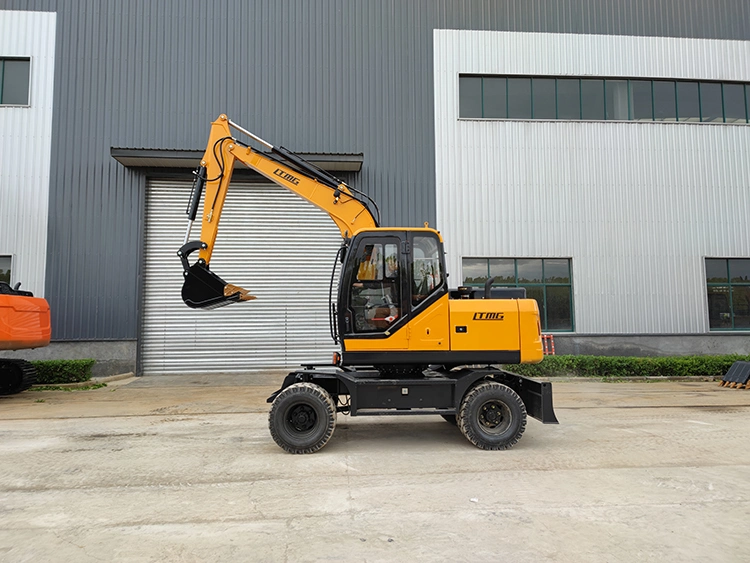 2024 Ltmg Mobile Excavator 7ton 7.5ton 8ton Wheeled Excavator