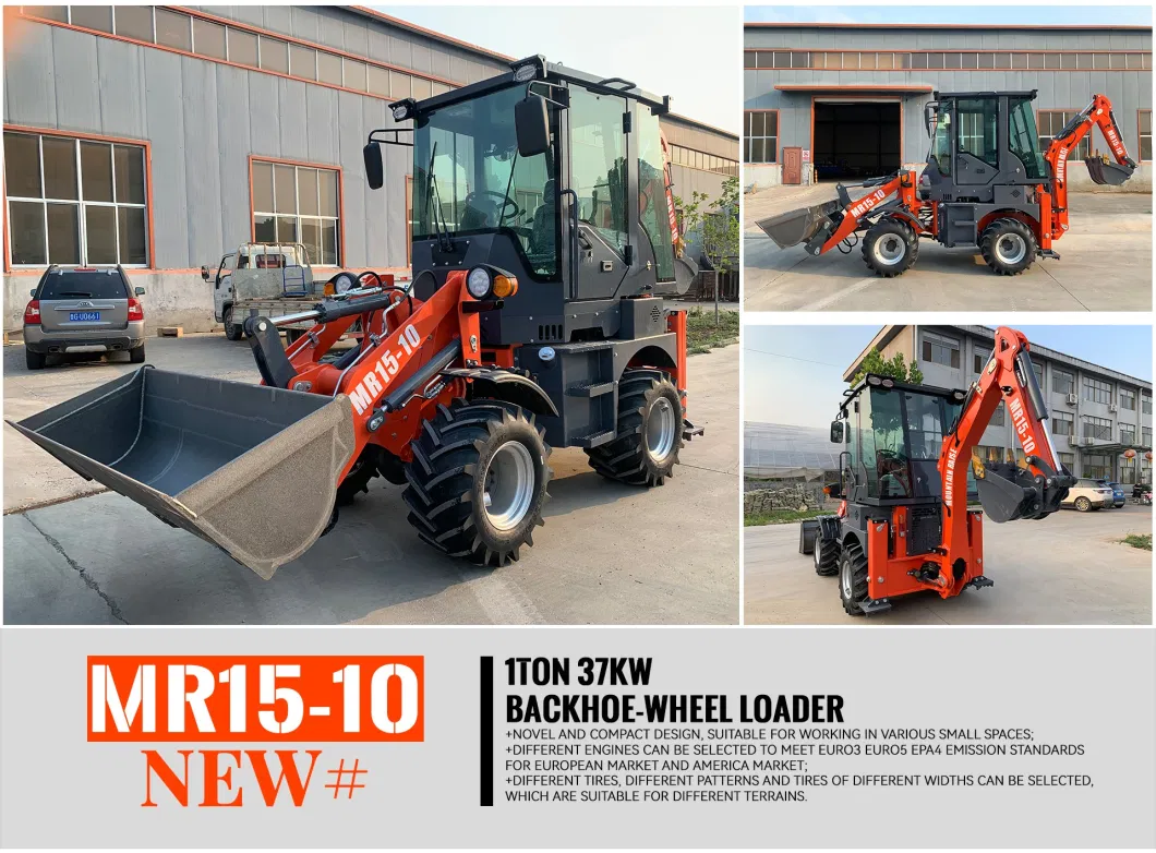 China Manufacturer EPA Euro5 Mini Radlader Backhoe Front End Loader Wheel Loader