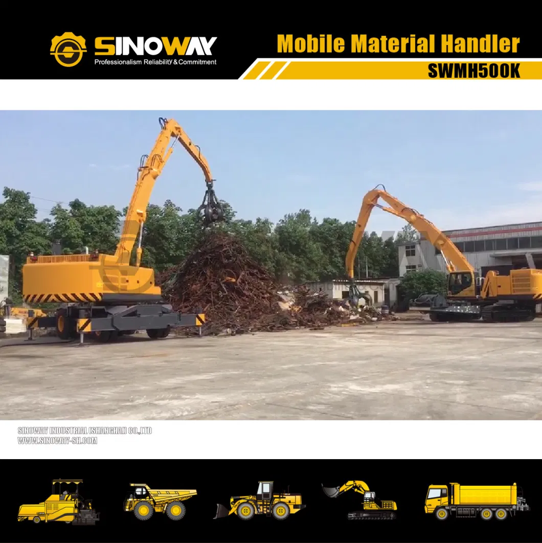 Scrap Grabbing Excavator Wheeled Material Handler for Sale