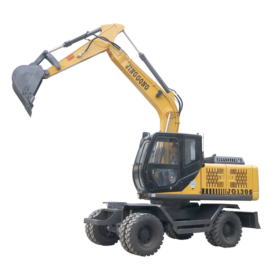 12.5 Ton Construction Shovel Excavators Hydraulic Excavator Wheel Digger for Sale