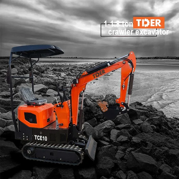 2023 Tder Hot Sale Mini Excavator Machines Prices 800kg 1000kg 1600kg 2000kg 0.8 Ton 1ton 1.6 Ton 2ton Excavators