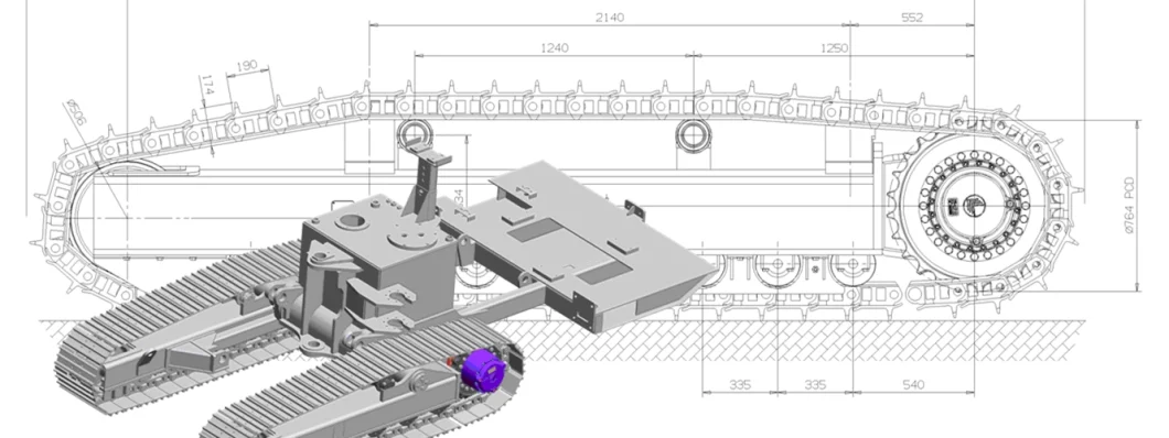 Hydraulic Crawler Steel Track Undercarriage System for Mobile Crusher Drilling Rig Mini Excavator