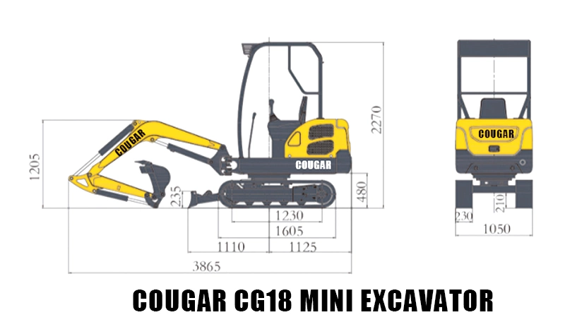 Hydraulic Excavator 1.8ton Mining Shovel Crawler Excavator for Sale