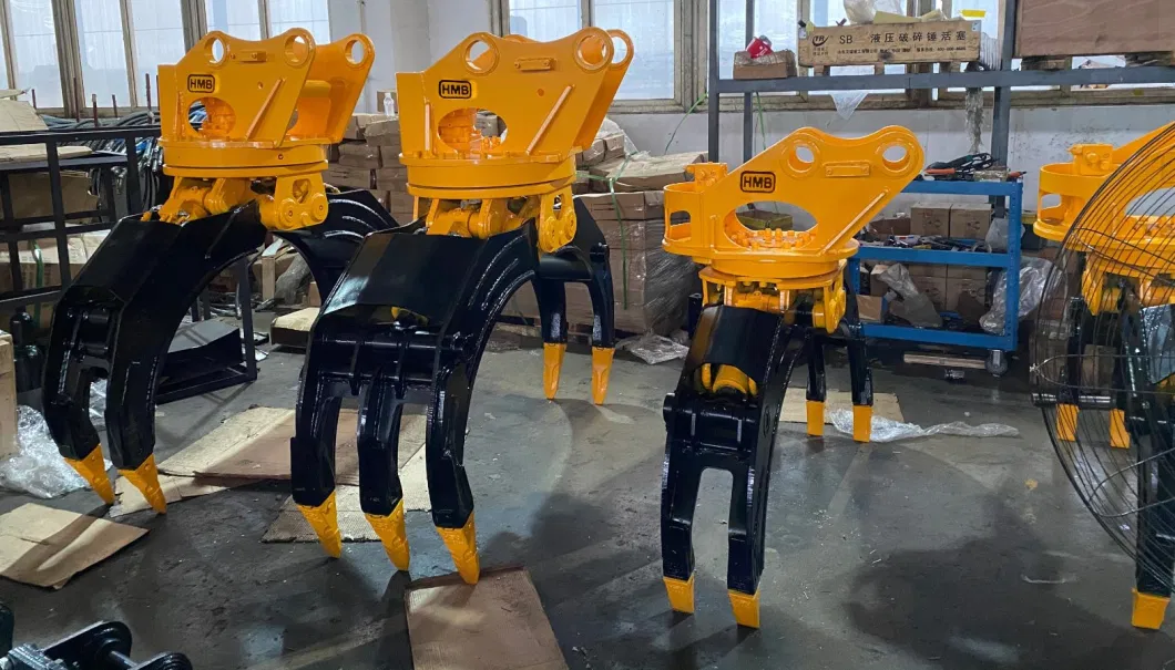 Wood Loading Excavator Mounted Hydraulic Timber Grab for Log Factory
