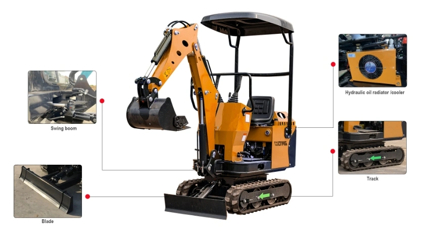 1/1.5/1.7/2t Compact Mini Excavator with Powerful Digging Capability Multifunctional Excavator Mini Excavator Crawler Excavator