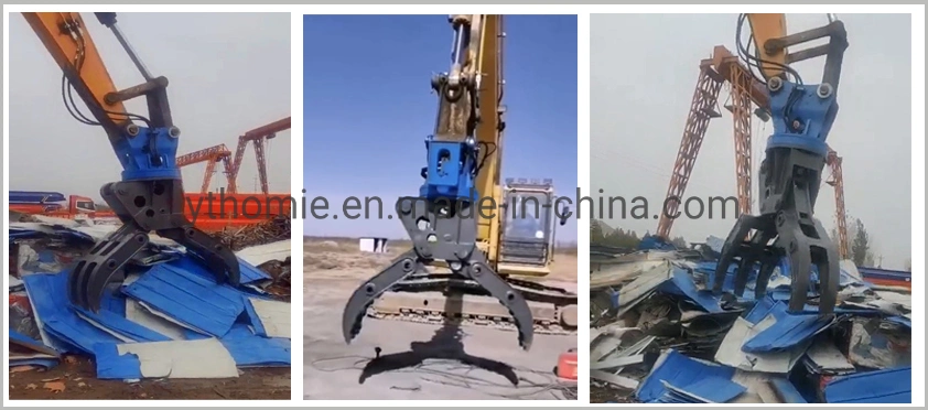 Hydraulic Excavator Grab 360 Rotating Stone Grab for Excavator Construction Work