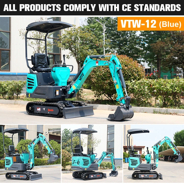 0.8 1.2 1.5 2 Ton Electric Hydraulic Micro Small Crawler 1 Ton Mini Digger Bagger Mini Excavator