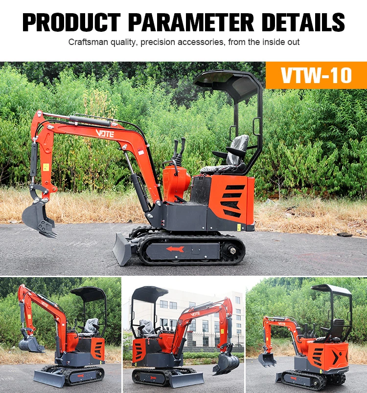 0.8 1.2 1.5 2 Ton Electric Hydraulic Micro Small Crawler 1 Ton Mini Digger Bagger Mini Excavator