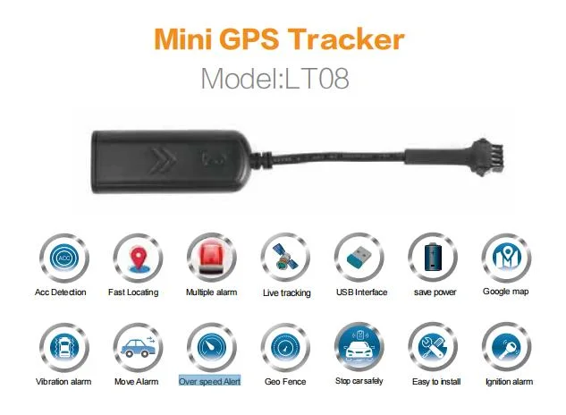 Mini Anti-Thief GPS Tracker for Motorcycle Security with Low Power Consumption (LT08-BE)