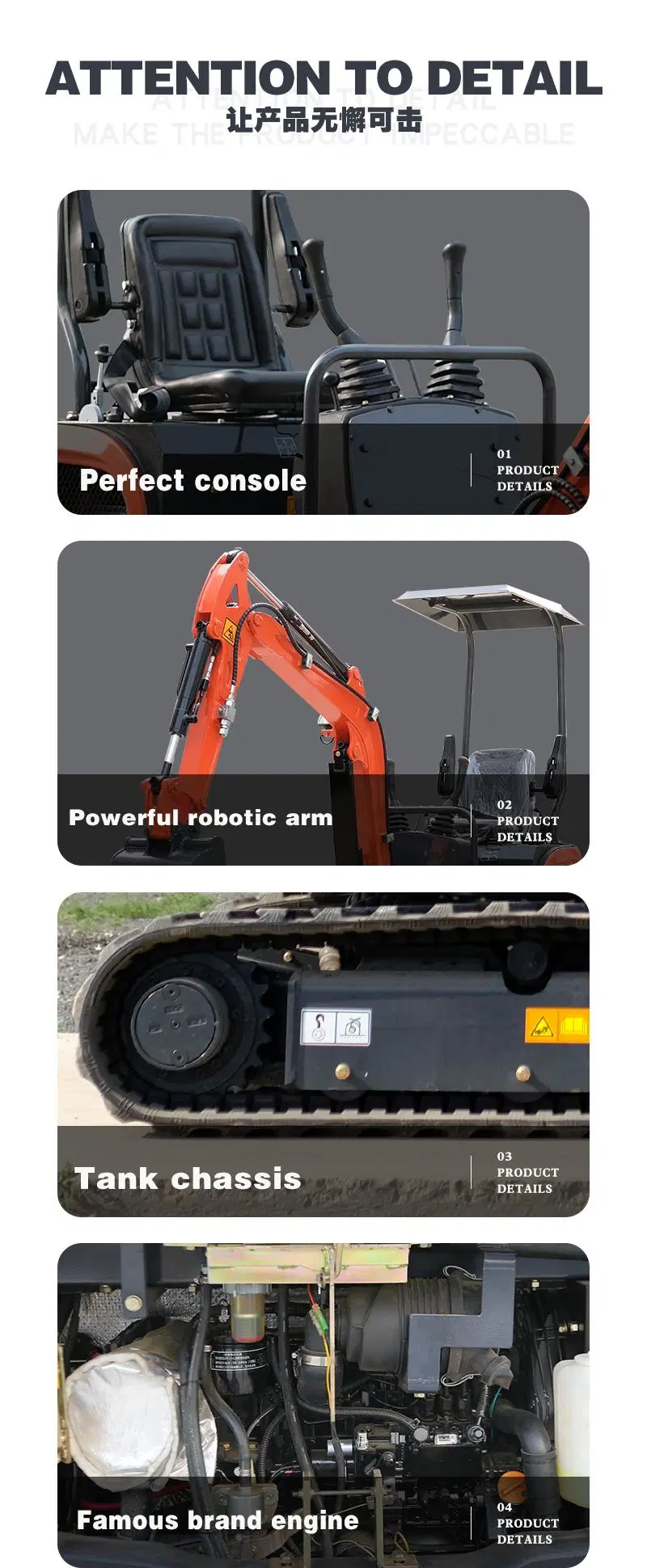 CE and EPA Approved Factory Smallest 1 Ton to 2 Ton Hydraulic Rubber Crawler Tracked Backhoe Bucket Mini Digger Excavators 1 Ton Mini Crawler Excavators