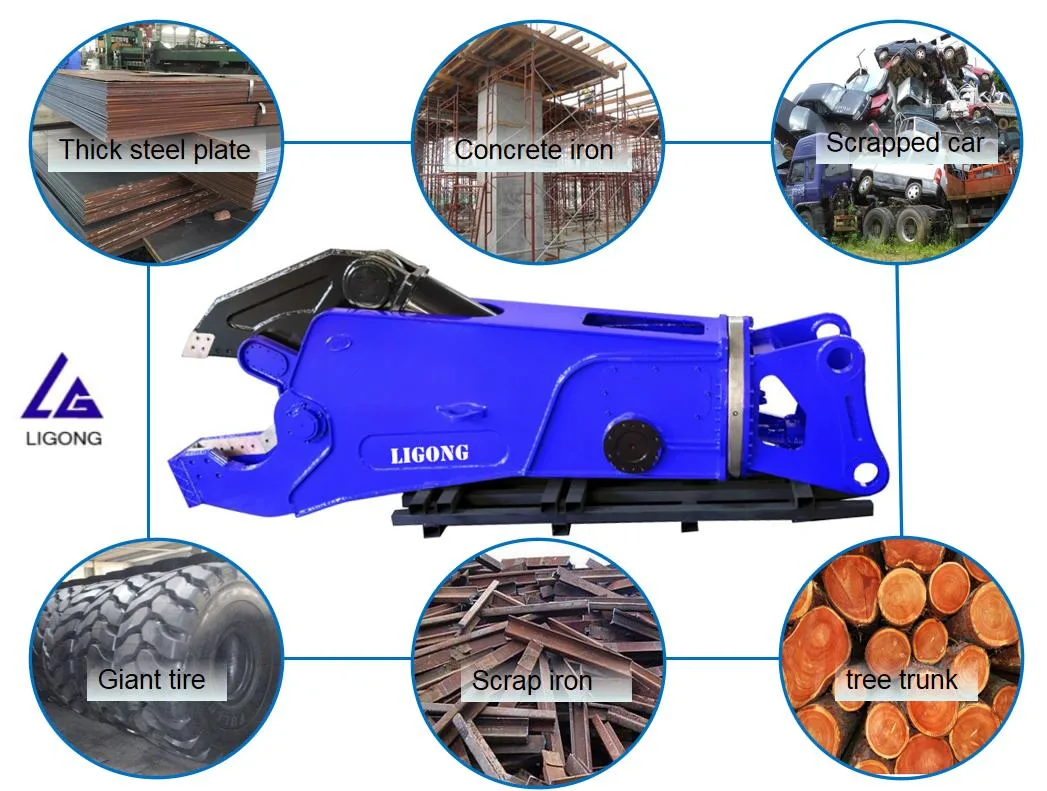 CE Single Cylinder Hydraulic Shear Concrete Shear for Small 10 Ton 12 Ton Excavator