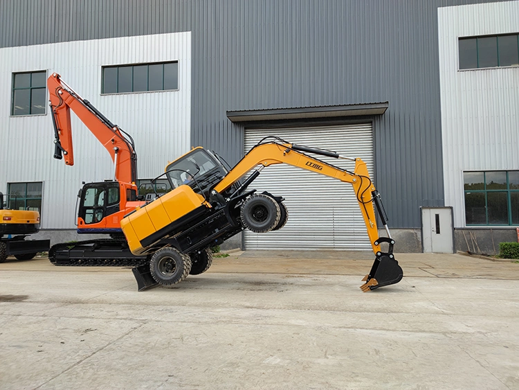 2024 Ltmg Mobile Excavator 7ton 7.5ton 8ton Wheeled Excavator