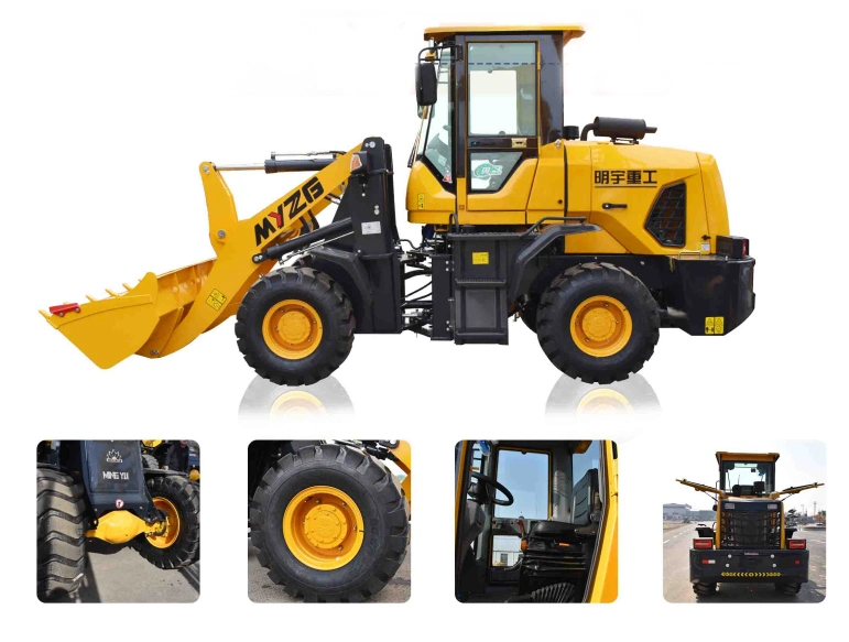 China Home Use 1.6 Ton Four-Wheel Drive Diesel Mini Small Front Wheel Loader with Yunnei-490 Engine Powered