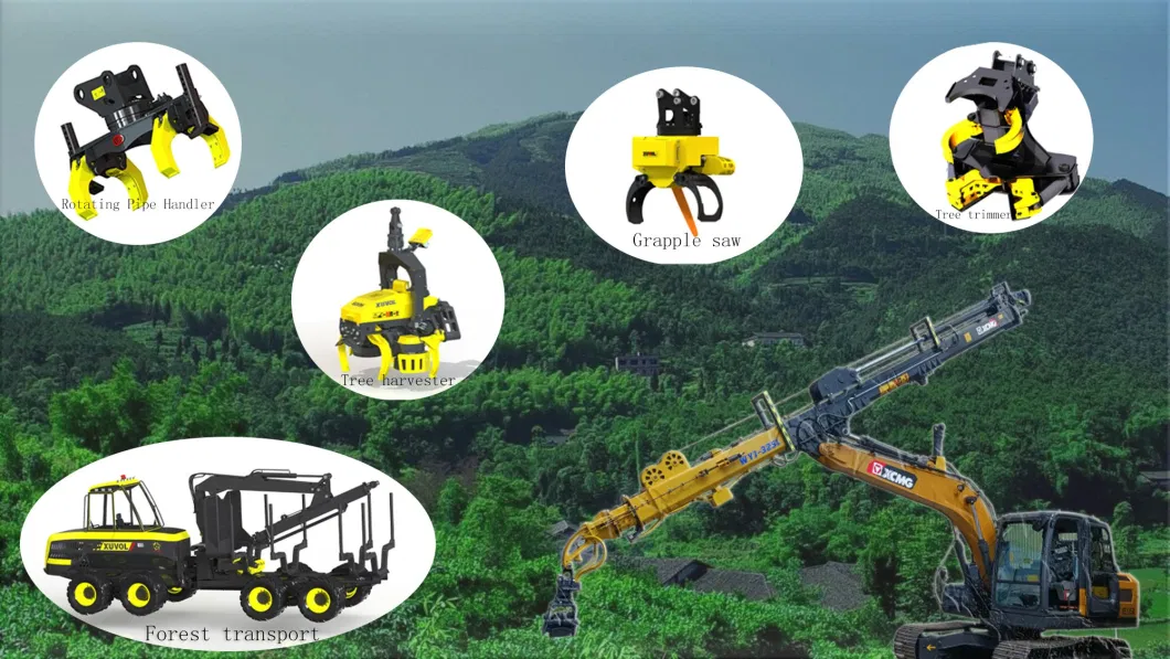 Xuvol Popular Grab Stone Quarry Hydraulic Rotator Log Grapple Loader Excavator